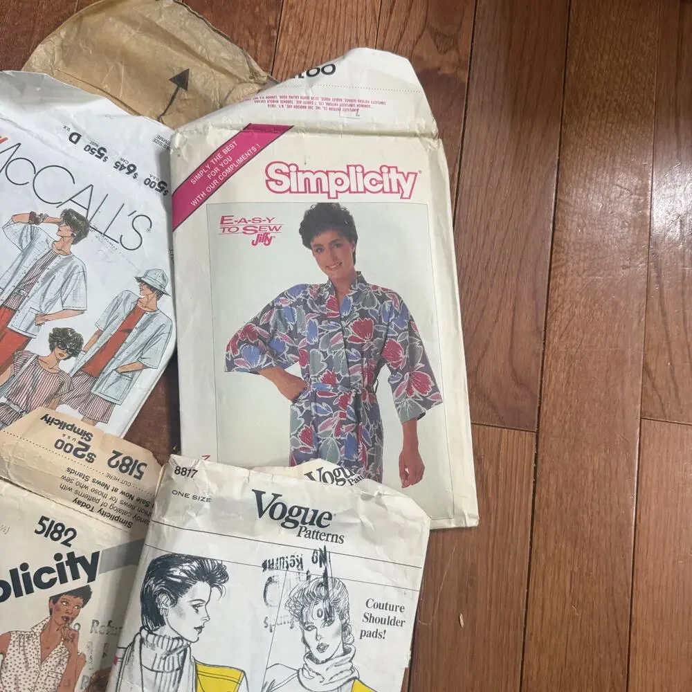 Lot of 7 1980s Sewing Patterns Various Sizes